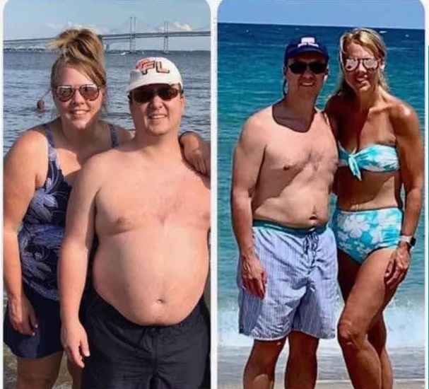 Before-and-after transformation example of a couple